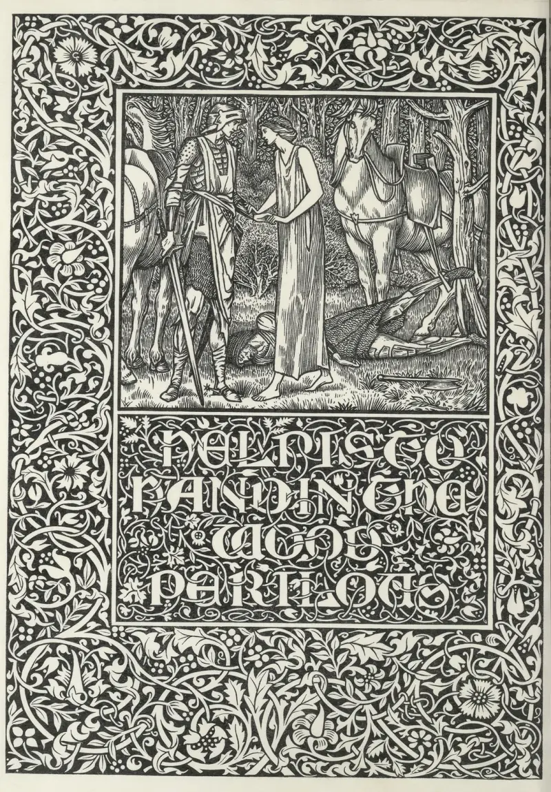 The well at the world’s end – Help is to hand in the wood perilous av Sir Edward Coley Burne-Jones