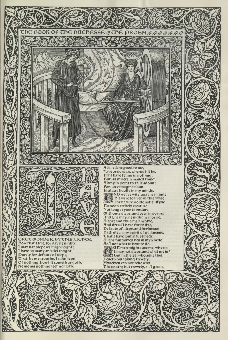 Geoffrey Chaucers verk, plansch 57 av Sir Edward Coley Burne-Jones