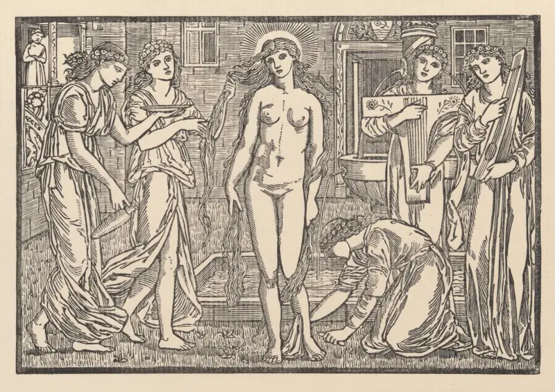 Venus in ihrem Hof, Psyche als Bittstellerin von Sir Edward Coley Burne-Jones