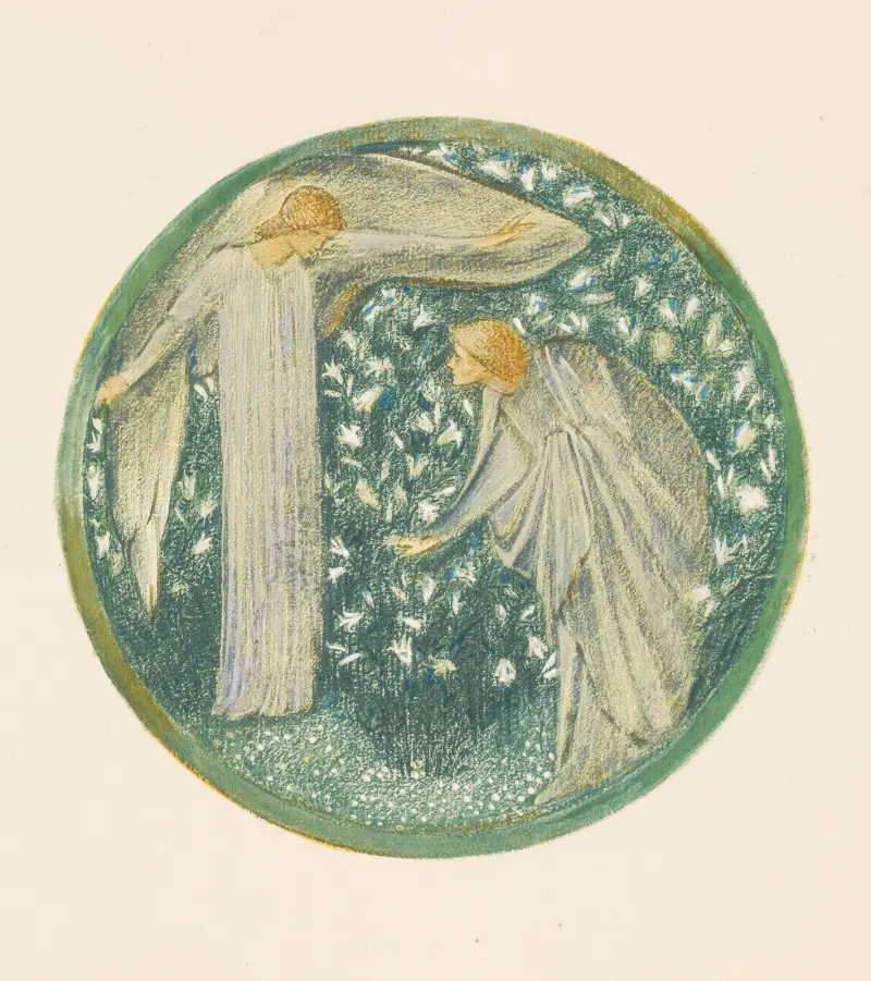 Weißer Garten von Sir Edward Coley Burne-Jones