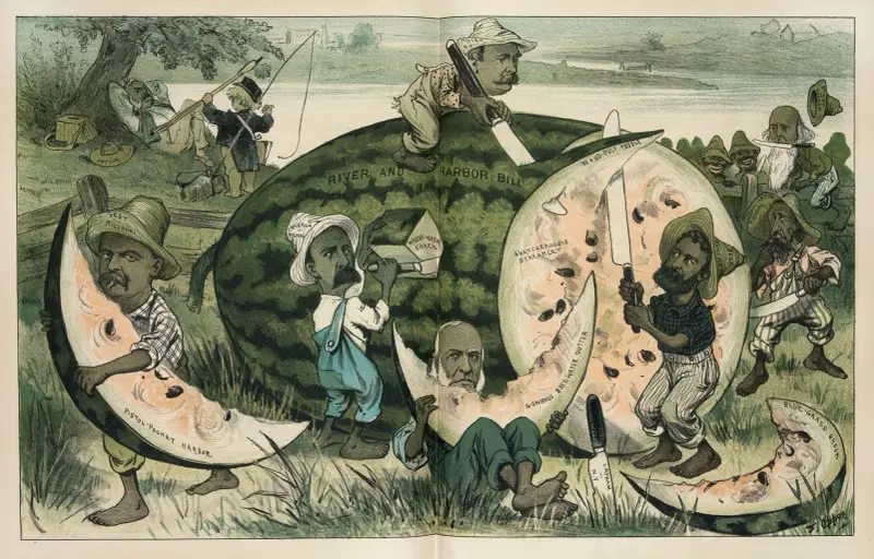 A free feast for the congressional colored boys – they are all after a slice av Frederick Burr Opper
