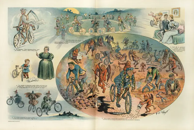 Some popular conceptions that the wheeling mania will change av Frederick Burr Opper
