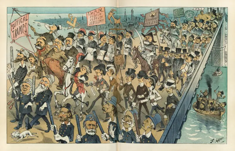 The grand opening march over the Brooklyn Bridge av Frederick Burr Opper