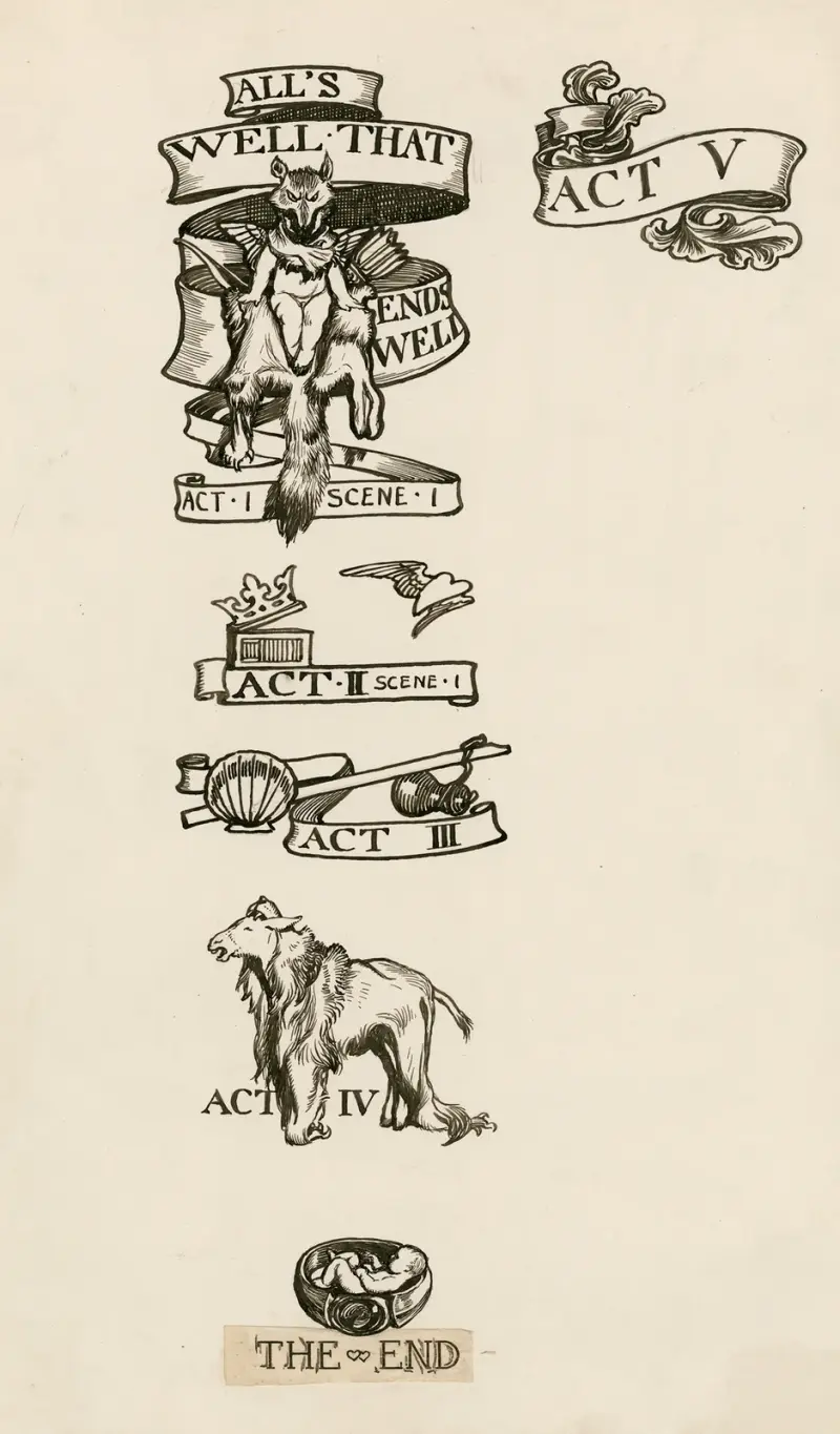 All’s well that ends well; Headings av Byam Shaw