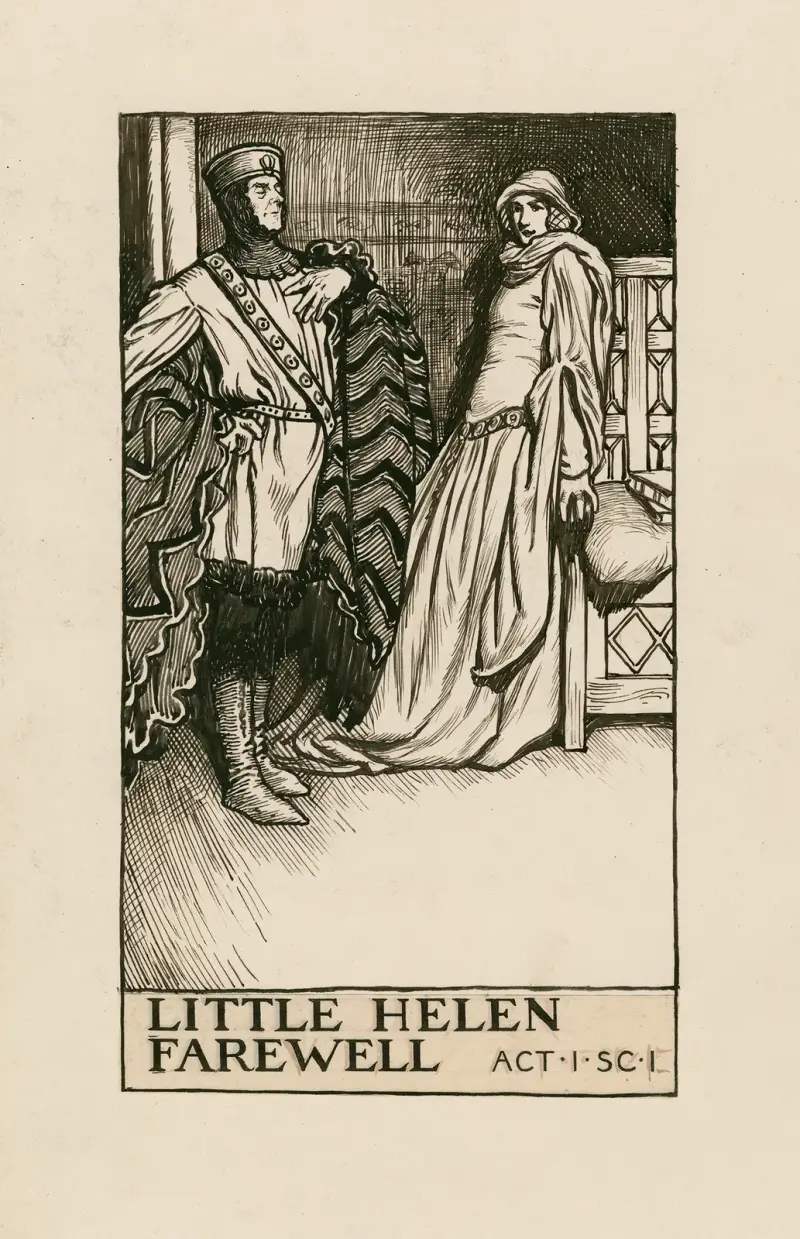 Alles gut, was gut endet; Kleine Helena Lebewohl Akt I Szene I von Byam Shaw