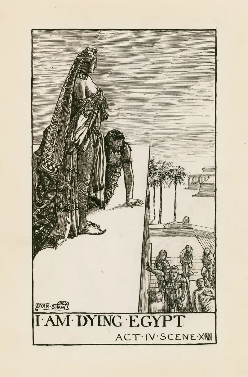 Antonius och Kleopatra; Jag dör, Egypten akt IV scen IV av Byam Shaw