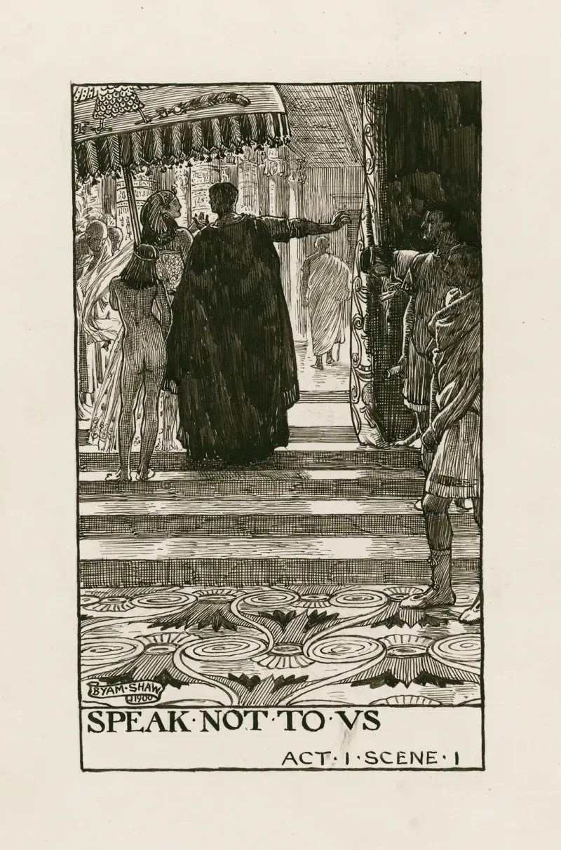 Antonius och Kleopatra; Tala inte till oss, akt I scen I av Byam Shaw