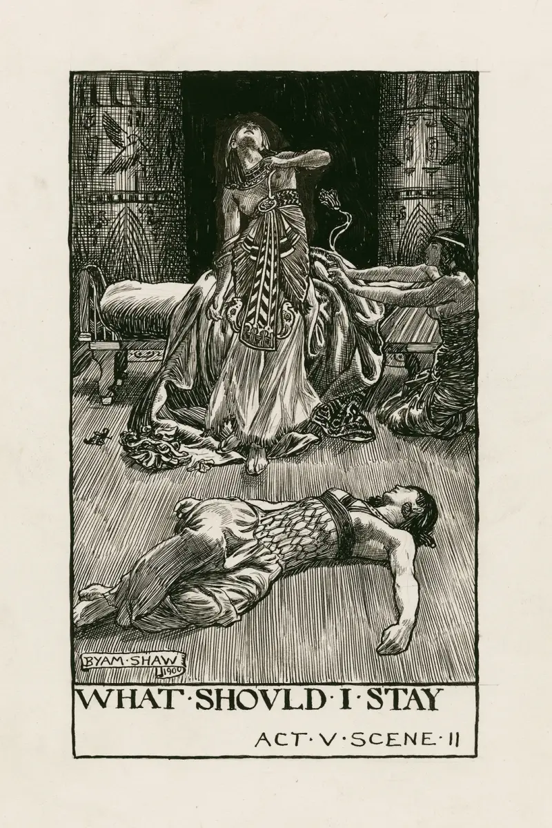 Antonius och Kleopatra; Varför stanna jag? Akt V scen II av Byam Shaw