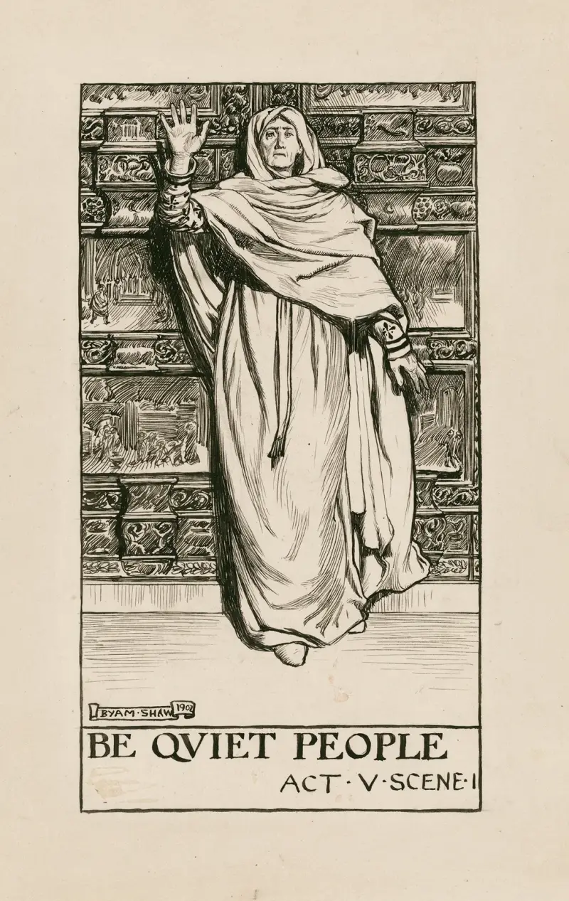 Förväxlingar; Var tysta, folk Act V Scene I av Byam Shaw