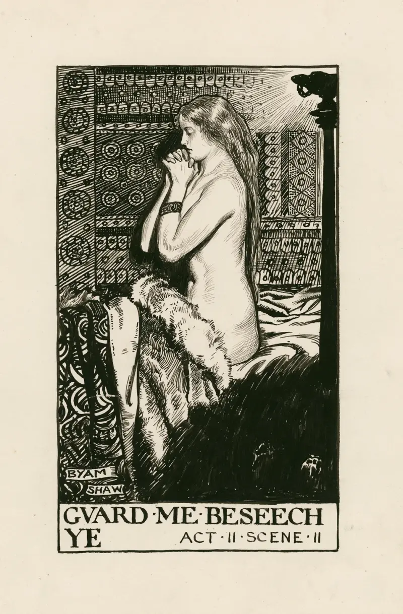 Cymbeline; Guard me beseech ye Act II Scene II av Byam Shaw