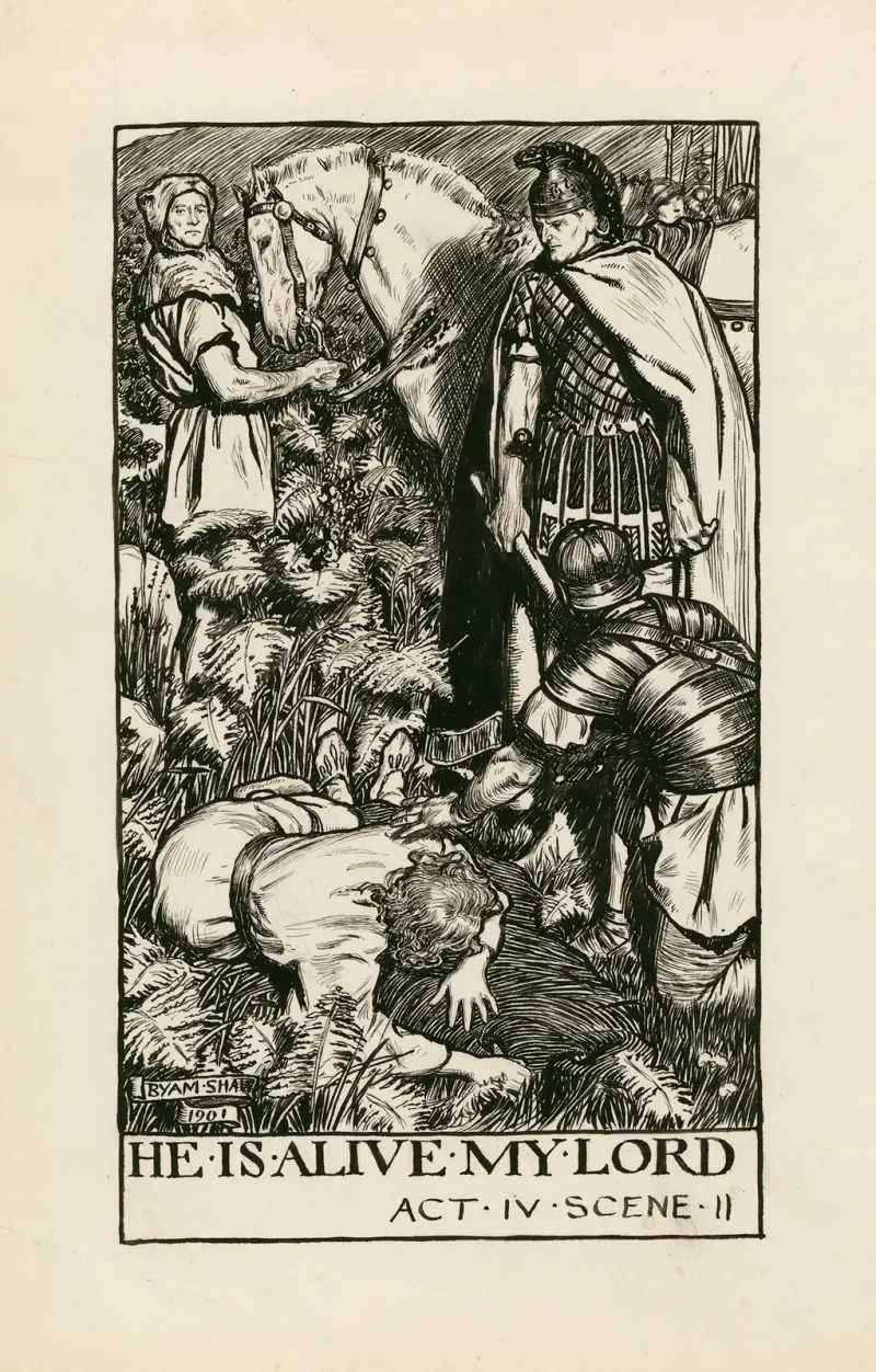 Cymbeline; He is alive my lord Act IV Scene II av Byam Shaw