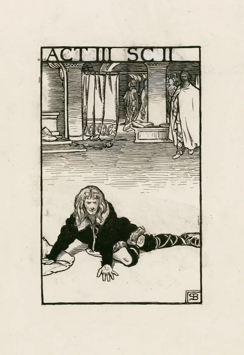 Hamlet; akt III scen II av Byam Shaw