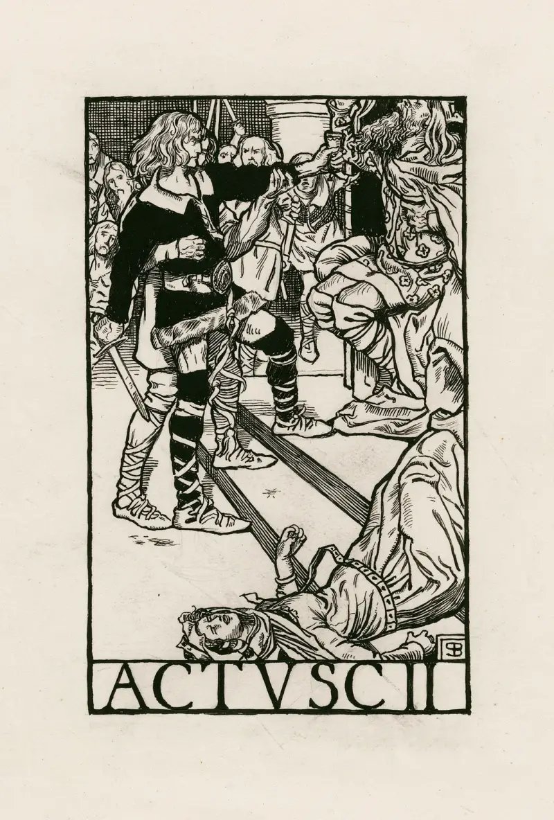 Hamlet; akt V scen II av Byam Shaw