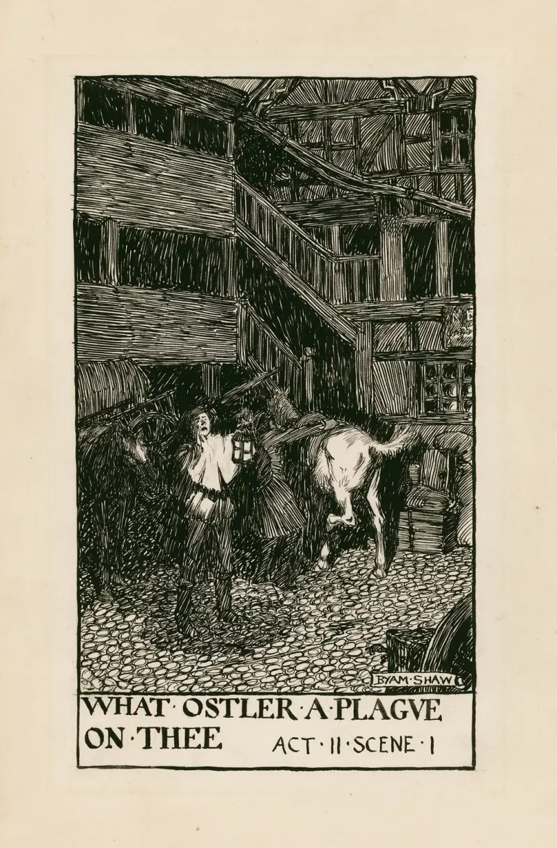 Henry IV, part 1; What ostler a plague on thee Act II Scene I av Byam Shaw
