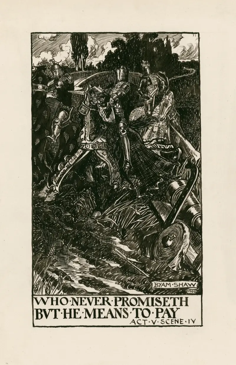 Henrik IV, del 1: scen V akt IV av Byam Shaw