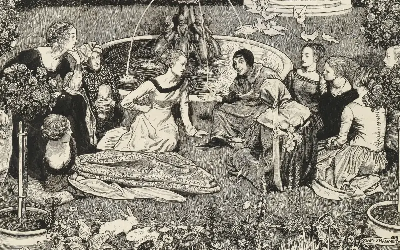 Andra dagen i Decamerone; En berättelse från Boccaccio av Byam Shaw