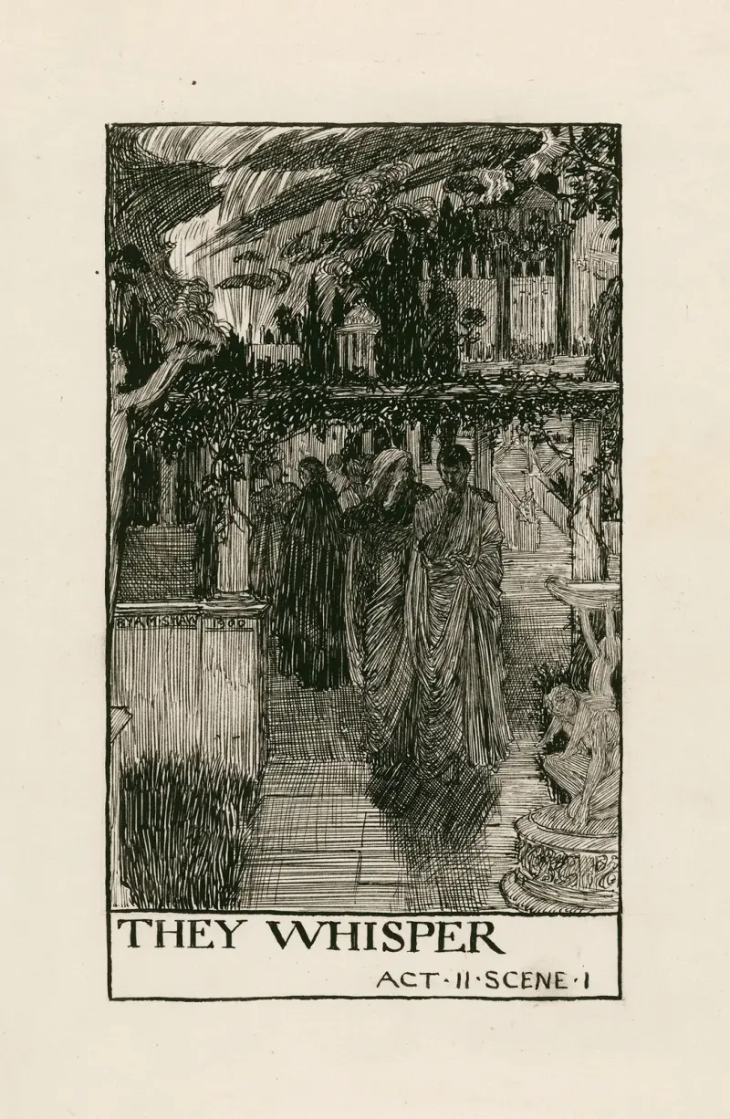Julius Caesar; De viskar akt II scen I av Byam Shaw