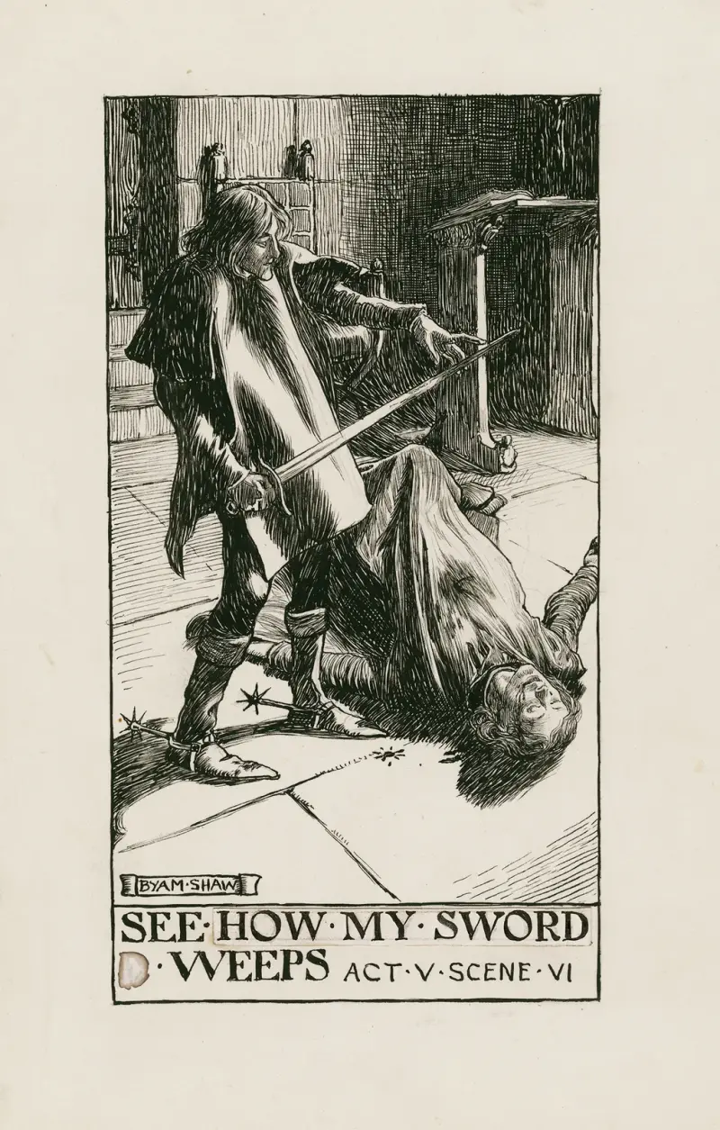 Heinrich VI., Teil 3; Seht, wie mein Schwert weint, Akt V, Szene VI von Byam Shaw