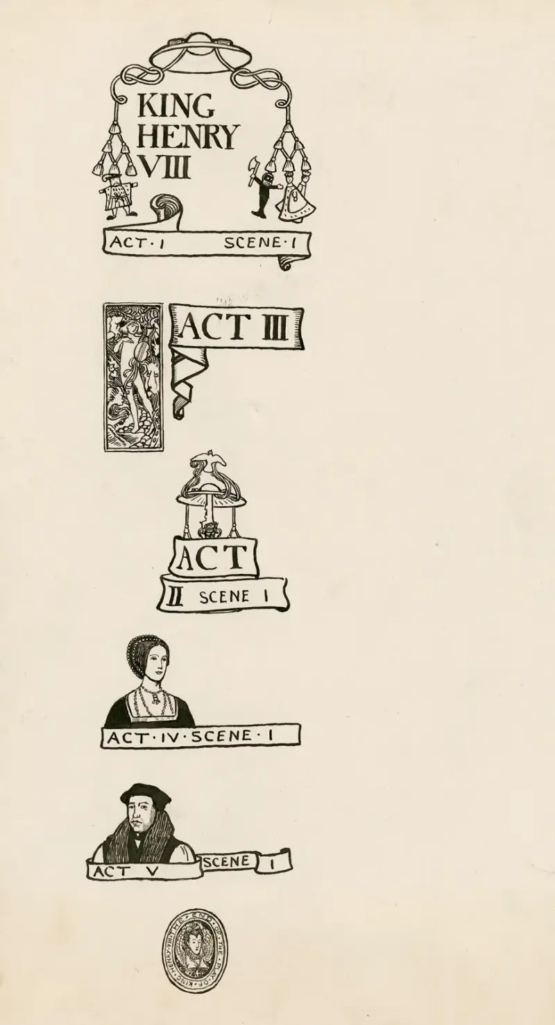 King Henry VIII; Headings av Byam Shaw