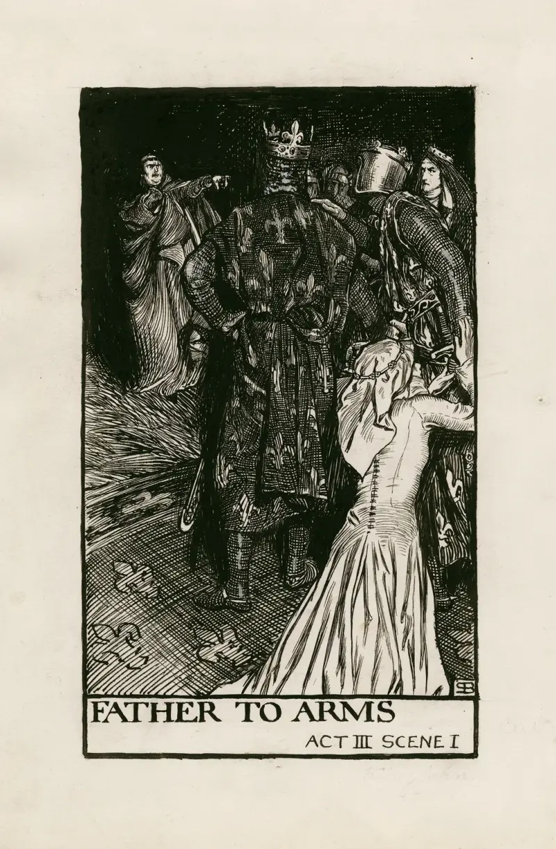 König Johann; Vater der Waffen, Akt III, Szene I von Byam Shaw