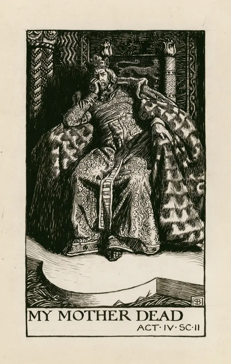Kung Johan; Min mor är död, akt IV scen II av Byam Shaw