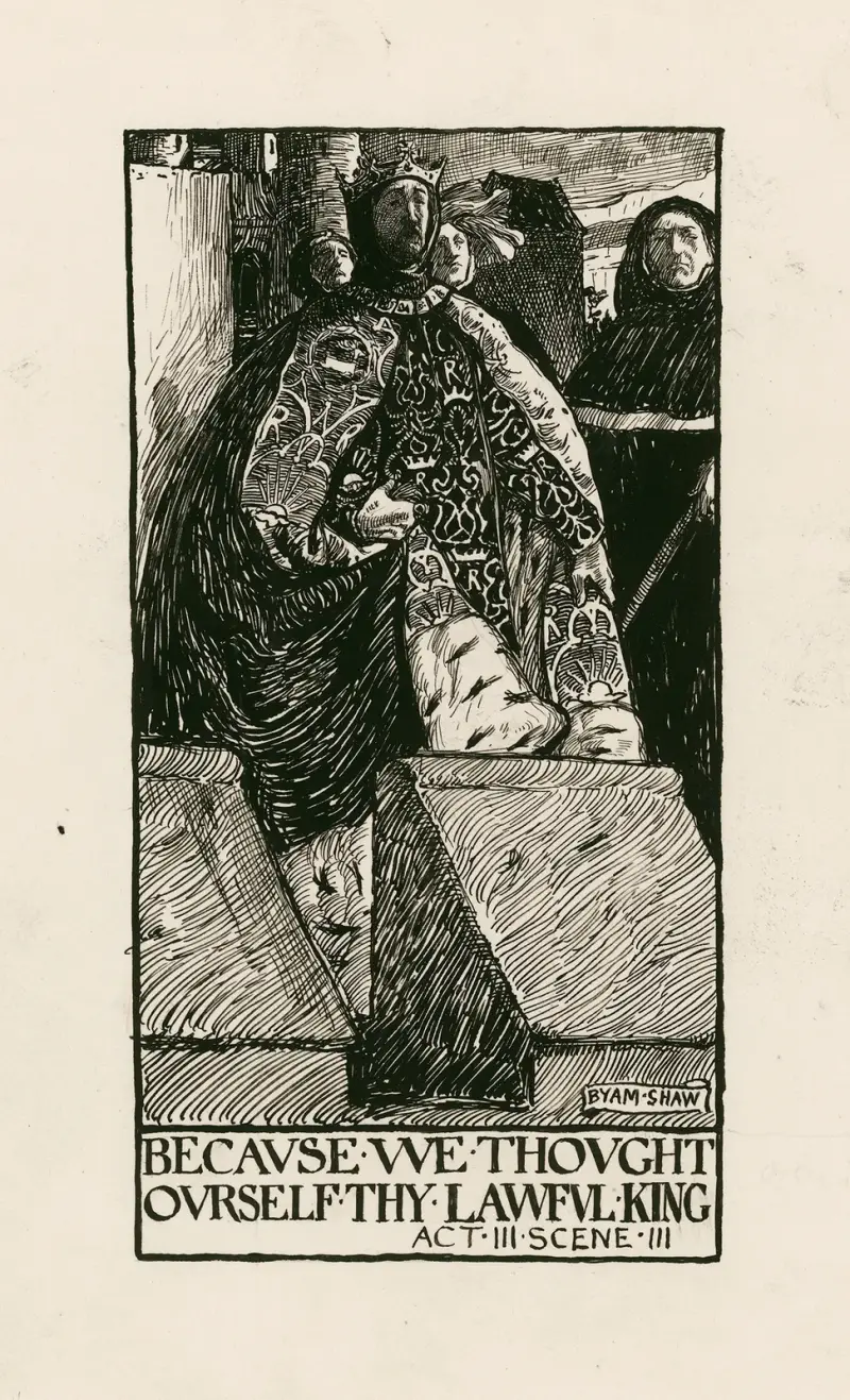 Kung Richard II; Ty vi ansåg oss vara din laglige kung akt III scen III av Byam Shaw