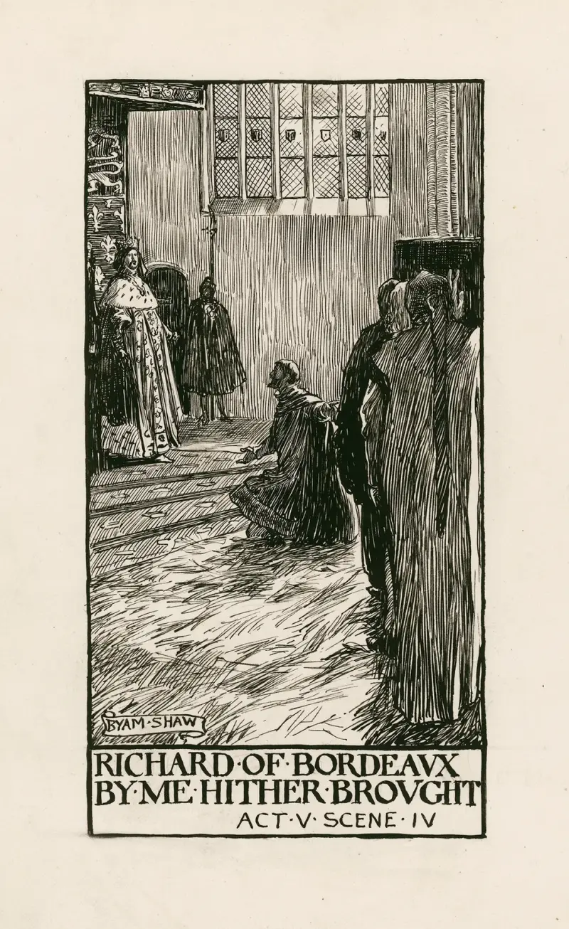 König Richard II.; Richard von Bordeaux, von mir hierher gebracht, Akt V, Szene IV von Byam Shaw