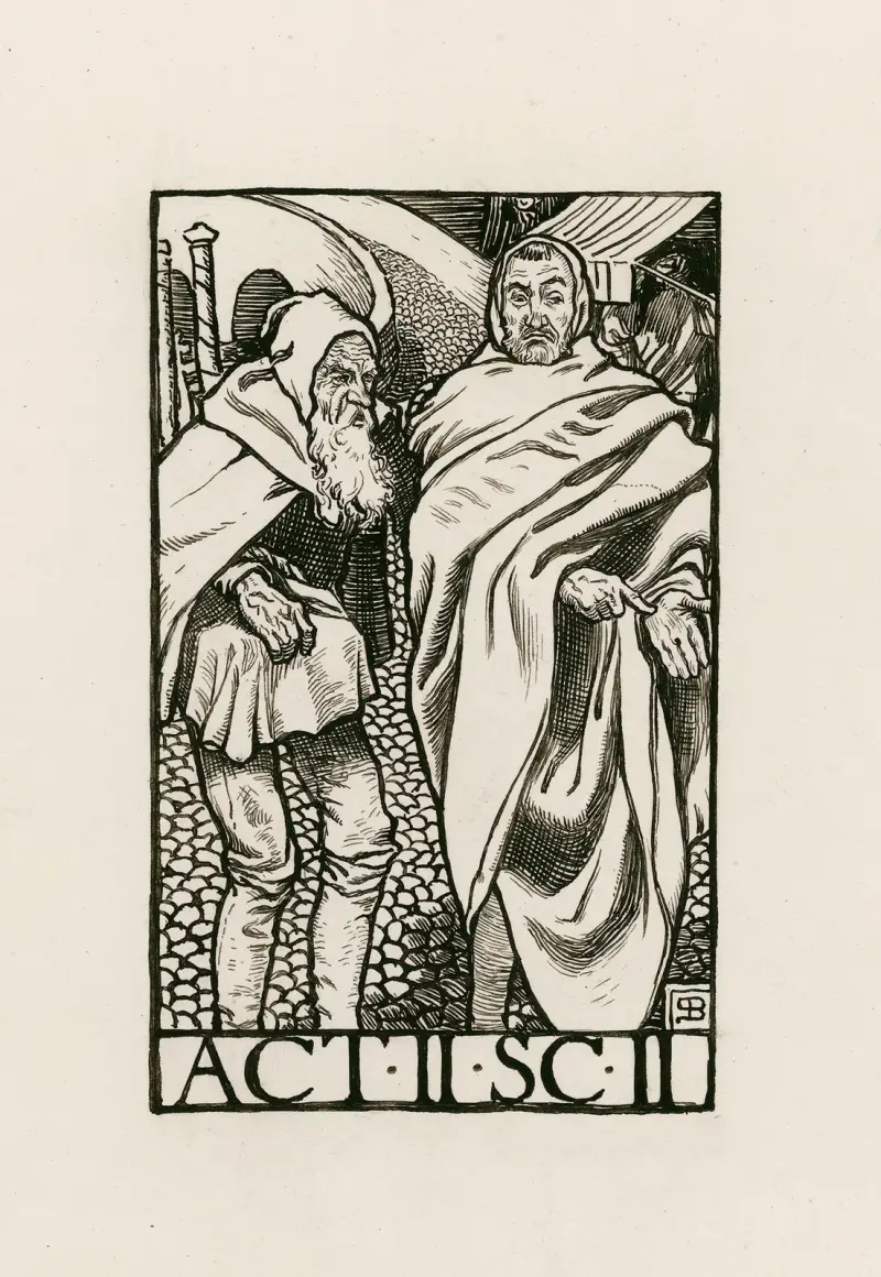 Kupiec wenecki; akt II scena II, Byam Shaw