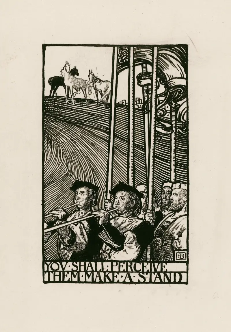 Köpmannen i Venedig; Ni skall se dem göra front Act V Scene I av Byam Shaw