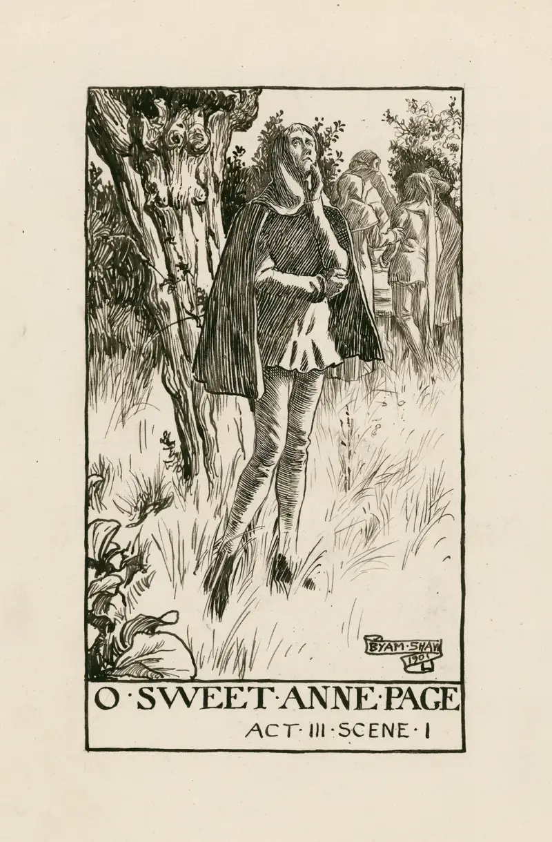 Die lustigen Weiber von Windsor; O süße Anne Page, Akt III Szene I von Byam Shaw
