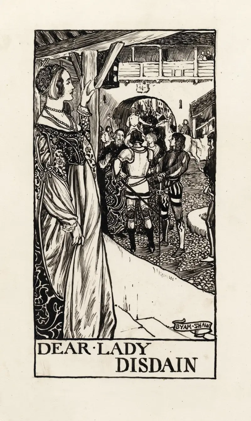 Mycket väsen för ingenting; Kära lady Disdain akt I scen I av Byam Shaw
