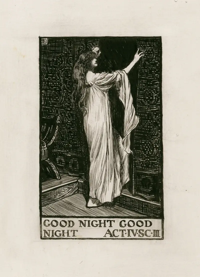 Othello; God natt, god natt akt IV scen III av Byam Shaw