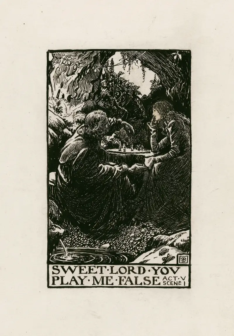 Stormen; Sweet lord you play me false, akt V scen I av Byam Shaw