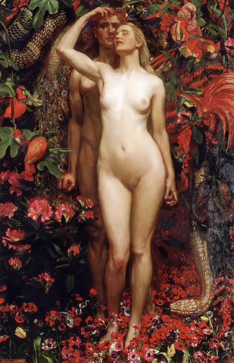 Kvinnan, mannen och ormen av Byam Shaw