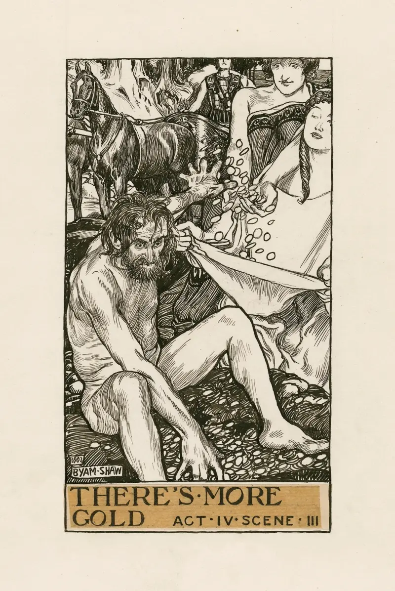 Timon av Aten; Det finns mer guld, akt IV scen III av Byam Shaw