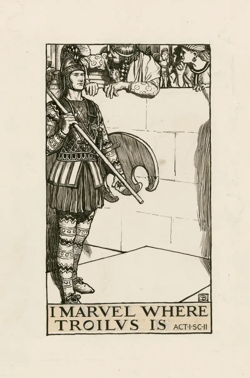 Troilus och Cressida; Jag undrar var Troilus är, akt I scen II av Byam Shaw