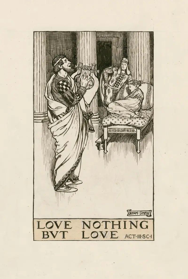 Troilus och Cressida; Älska inget annat än kärlek, akt III scen I av Byam Shaw