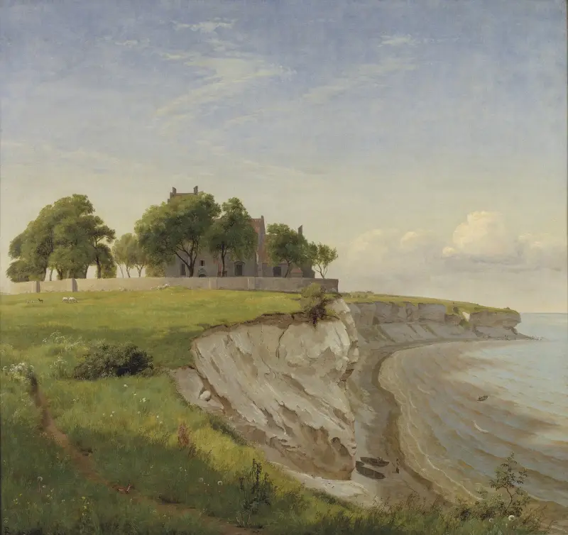 Højerup Church on the Cliffs of Stevns, Zealand av P. C. Skovgaard