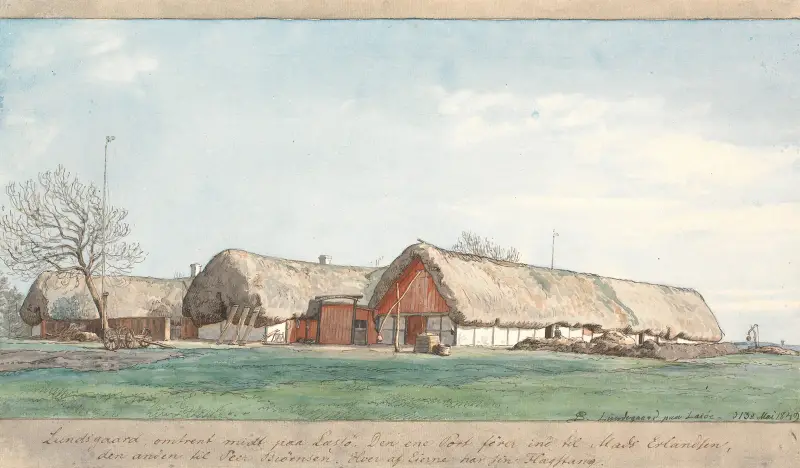 Lundsgaard ungefär mitt på Læsø av P. C. Skovgaard