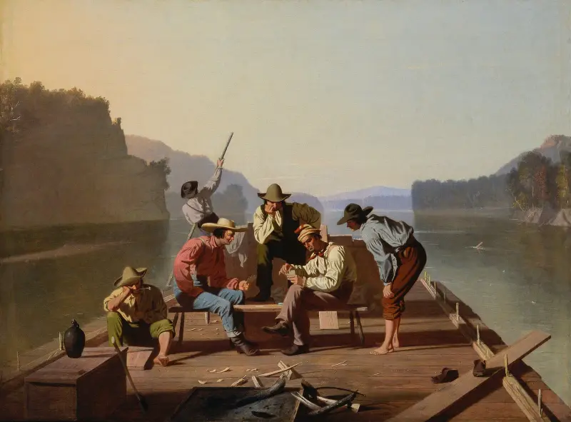 Flottare spelar kort, George Caleb Bingham