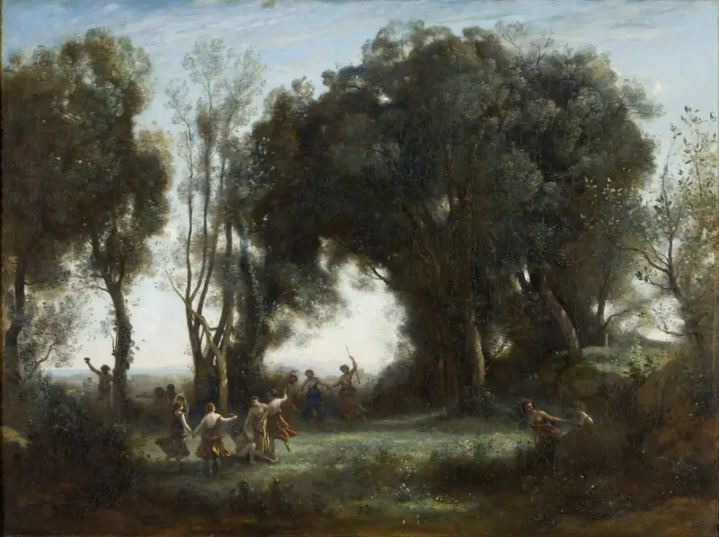 A Morning. The Dance of the Nymphs av Jean-Baptiste-Camille Corot