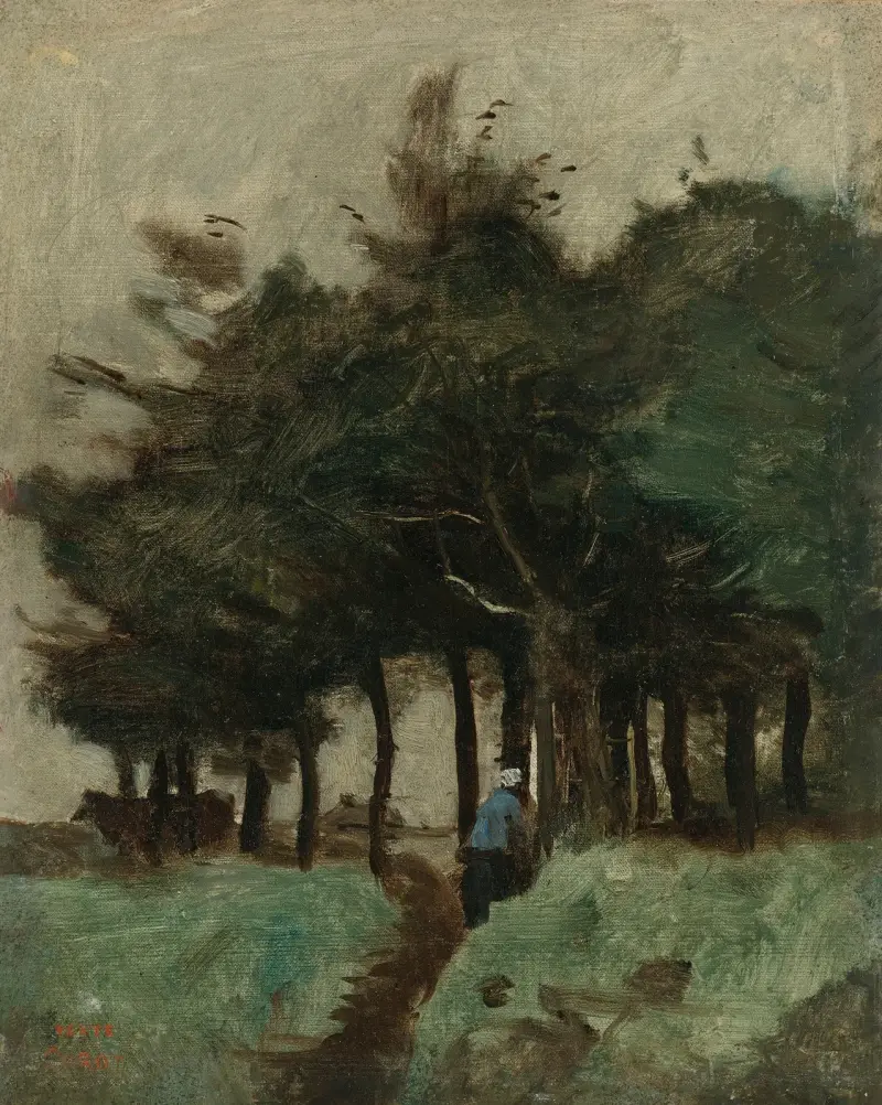 Boulogne-Sur-Mer, Sentier Creux Dominé par Les Arbres av Jean-Baptiste-Camille Corot