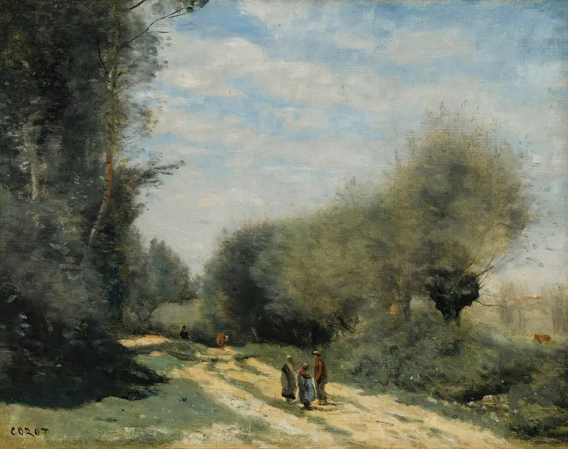 Crécy-en-Brie – Weg auf dem Land von Jean-Baptiste-Camille Corot