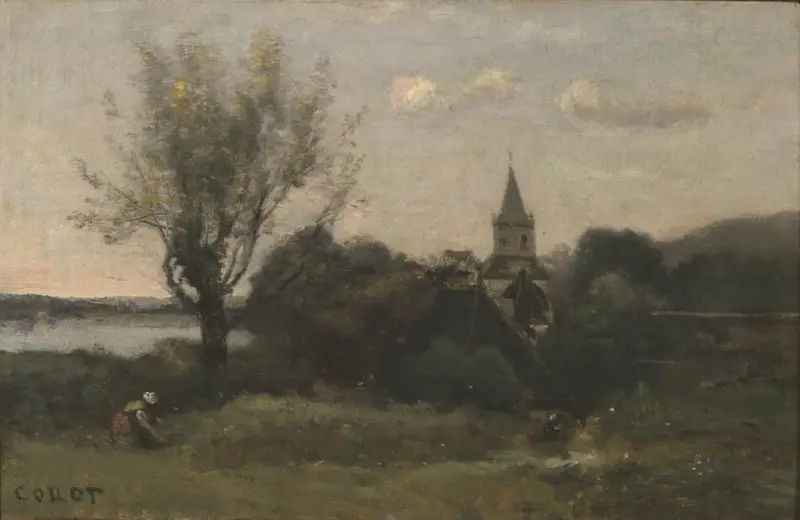 Ennery near Auvers av Jean-Baptiste-Camille Corot