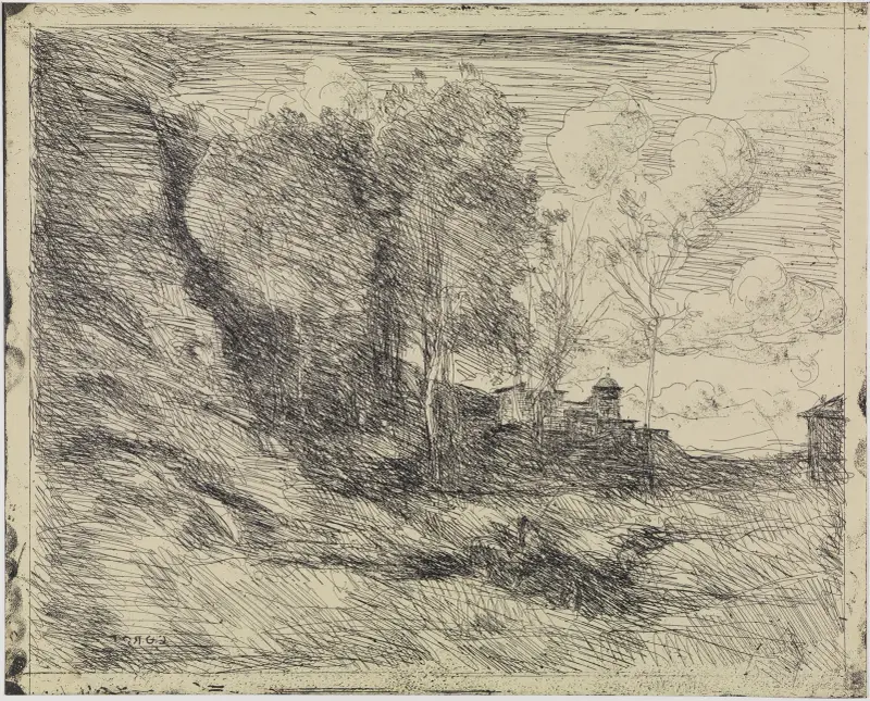 Erinnerung an Ostia (Souvenir d’Ostie) av Jean-Baptiste-Camille Corot