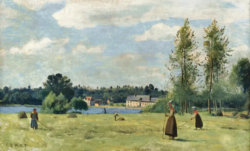 Faneuses À Ville D’avray av Jean-Baptiste-Camille Corot