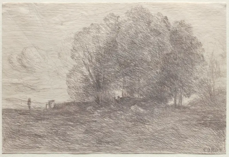 Group of Trees av Jean-Baptiste-Camille Corot