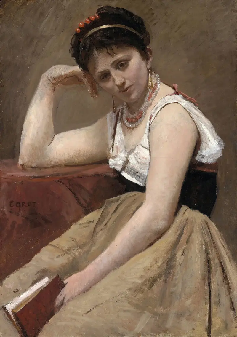 Przerwana lektura, Jean-Baptiste-Camille Corot