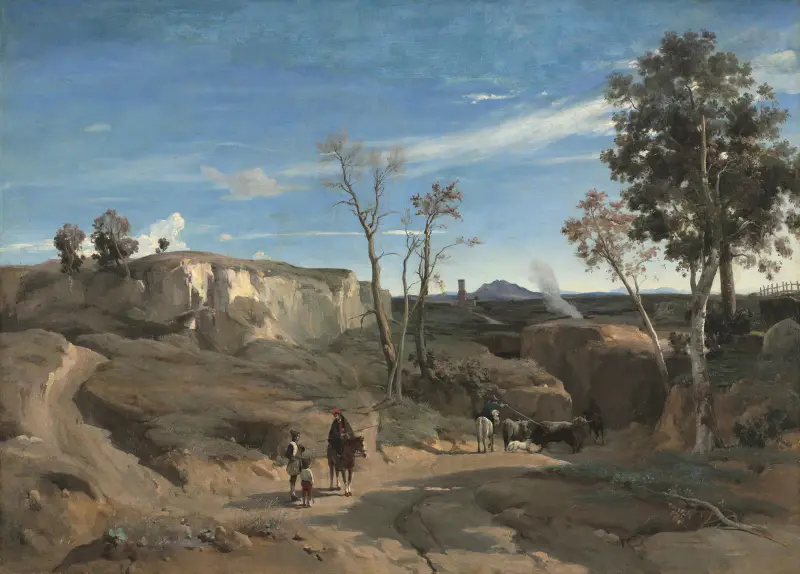 La Cervara, den romerska campagnan av Jean-Baptiste-Camille Corot