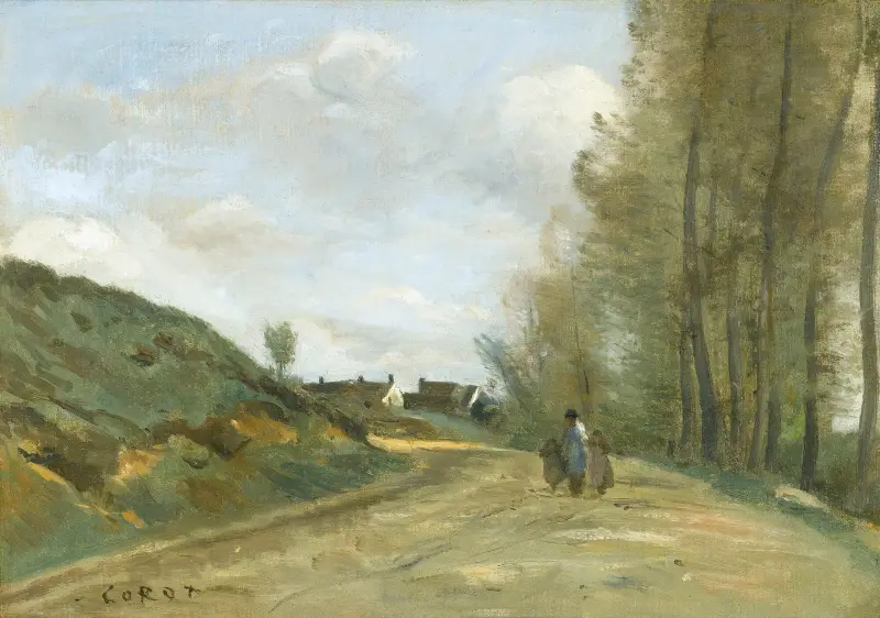 Droga do Gouvieux, w pobliżu Chantilly, Jean-Baptiste-Camille Corot